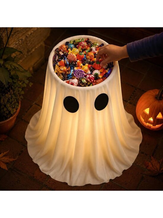 Other - New 30 Inch Lighted Halloween Ghost Candy Bowl Remote Timer Trick-or-Treat Decor